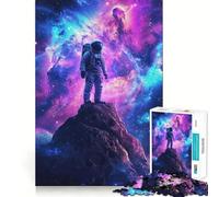Rompecabezas de 1000 Piezas para Adultos Astronauta en el Espacio Arte de Corte preciso Juego para desarrollar la Mente Diversión y Entretenimiento Regalo de cumpleaños (38x26cm)
