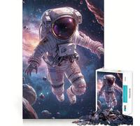Rompecabezas de 1000 Piezas para Adultos Astronauta en el Espacio con Reflejo de Galaxia Diseño de Corte preciso Juego Divertido para concentrarse y Pasar el Tiempo Regalo Ideal y para Aficionados