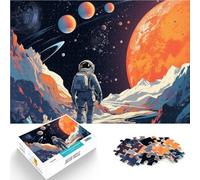 Rompecabezas de 1000 Piezas para Adultos “Astronauta en el Espacio~” Hecho de Papel，para Mayores de 14 años Alivio del estrés Grandes Regalos y Juguetes。tamaño：26x38cm/10.24x14.96pulgada