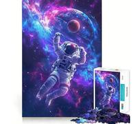 Rompecabezas de 1000 Piezas para Adultos Astronauta en el Espacio Juego de Alta precisión Juego de concentración Regalo Ideal para Pasar un Buen rato Divertido Decoración navideña (38x52cm)