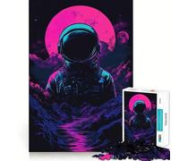Rompecabezas de 1000 piezas para adultos Astronauta en el espacio,Lunar Voyager︰ Neon Dreams,decoración de corte preciso,juguete de desarrollo cognitivo,juego para el tiempo libre,regalo de cumpleaños