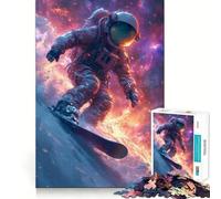 Rompecabezas de 1000 Piezas para Adultos Astronauta en el Espacio,Surfista,Ajuste, Arte,desafío Mental,diversión,Tiempo de Descanso,Juego,Regalo de cumpleaños para la Mente (50x75cm)