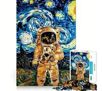 Rompecabezas de 1000 Piezas para Adultos Astronauta en la Noche Estrellada Juego de Alta precisión Juego de concentración Regalo Ideal para divertirse en Navidad Arte Decorativo (38x52cm)