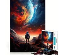 Rompecabezas de 1000 Piezas para Adultos Astronauta en tormenta de Nebulosa Arte de Corte preciso Juego para desarrollar la Mente Diversión y Entretenimiento Regalo de cumpleaños (38x26cm)