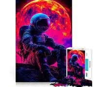 Rompecabezas de 1000 Piezas para Adultos Astronauta en un Planeta alienígena Juego de Bordes limpios Diversión cognitiva Juego Lento Regalo Ideal para el Tiempo Libre y Las Fiestas (38x26cm)