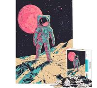 Rompecabezas de 1000 Piezas para Adultos Astronauta en un Planeta alienígena Juegos relajantes Juguetes educativos Regalos de cumpleaños para Mujeres (tamaño 38x26cm)