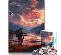 Rompecabezas de 1000 Piezas para Adultos Astronauta en un Planeta alienígena para Adolescentes a Partir de 14 años Juego Imposible Adultos y Adolescentes 26x38cm