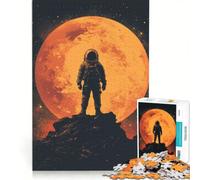 Rompecabezas de 1000 Piezas para Adultos: Astronauta en un Planeta con Luna, Juguetes antiestrés, dificultad Alta, Lista de Deseos con Papá Noel 50x75cm