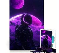 Rompecabezas de 1000 Piezas para Adultos Astronauta en una Nebulosa púrpura Bordes Finos Juego Divertido para Pensar y Relajarse Regalo Ideal para cumpleaños o como pasatiempo (38x52cm)