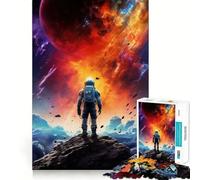 Rompecabezas de 1000 Piezas para Adultos Astronauta en una tormenta de Nebulosa,Juego de articulaciones firmes,Juego de concentración,Regalo fácil,Divertido,decoración navideña (38x52cm)