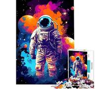 Rompecabezas de 1000 Piezas para Adultos Astronauta Espacial Abstracto Juego desafiante Juguetes relajantes Regalos para Mujeres Excelentes Regalos y Juguetes (tamaño 38x52cm)
