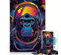 Rompecabezas de 1000 Piezas para Adultos Astronauta,Espacio,Gorila,Corte preciso,Divertido Juego Mental,Regalo para Relajarse,Tiempo de diversión,Regalo de cumpleaños (38x26cm)