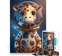 Rompecabezas de 1000 Piezas para Adultos Astronauta,Espacio,Jirafa,Corte preciso,Decoración,Concentración,Juego Divertido,Tiempo Libre,Regalo de cumpleaños,Afición (38x26cm)