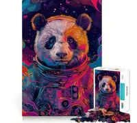 Rompecabezas de 1000 Piezas para Adultos Astronauta,Espacio,Panda,Bordes Finos,Manualidades,Juego Divertido y Relajante,Regalo de cumpleaños o Hobby (38x52cm)