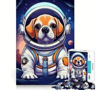 Rompecabezas de 1000 Piezas para Adultos Astronauta,Espacio,Perro Corgi,Corte Premium,Juego,Actividad Mental Inteligente,Paz,Diversión,Cumpleaños,Arte,Juego (38x26cm)