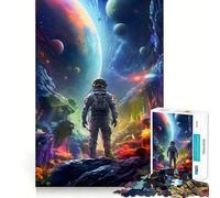 Rompecabezas de 1000 Piezas para Adultos Astronauta,Espacio Salvaje,Decoración de Corte preciso,Juguete cognitivo,Tiempo Libre,Regalo de cumpleaños (50x75cm)