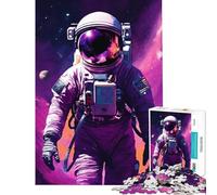 Rompecabezas de 1000 Piezas para Adultos Astronauta Explorador del Espacio Ideal para cumpleaños Navidad decoración de Pared y Juegos Familiares Apto para Mayores de 14 años (38x52cm)