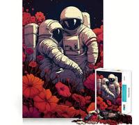Rompecabezas de 1000 Piezas para Adultos Astronauta,Flores,Amor,Corte Premium,Juego,Actividad Mental Inteligente,Paz,Diversión,Cumpleaños,Arte,Juego (38x52cm)