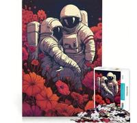 Rompecabezas de 1000 Piezas para Adultos: Astronauta, Flores, Amor Juegos Divertidos para ejercitar la Mente y Las Manos Toda la Familia 38x52cm