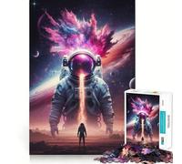 Rompecabezas de 1000 Piezas para Adultos Astronauta,Fuga Cósmica,Arte de Corte Preciso,Juego de Pensamiento,Diversión en el Tiempo Libre,Regalo de Cumpleaños (50x75cm)