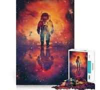 Rompecabezas de 1000 Piezas para Adultos Astronauta,Galaxia,Silueta,Encaje, Arte,Desafío Mental,Diversión,Tiempo de Descanso,Juego,Regalo de Cumpleaños para la Mente (38x26cm)