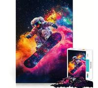 Rompecabezas de 1000 Piezas para Adultos Astronauta Haciendo Snowboard en el Espacio Diseño de Corte preciso Decoración Divertida Juego para concentrarse Tiempo Libre Regalo Ideal o como pasatiempo