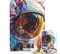 Rompecabezas de 1000 Piezas para Adultos Astronauta Mirada a Distancia Juego Familiar Juguetes adictivos para Cultivar la Paciencia Regalos para Hombres y Mujeres Mejora la Memoria (Tamaño 38x26cm)