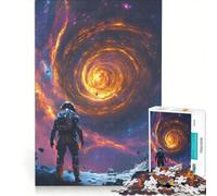 Rompecabezas de 1000 Piezas para Adultos: Astronauta Mirando un Agujero Negro cósmico, Noche Estrellada, Remolino, Van Gogh Juegos Divertidos, interacción Entre Padres e Hijos, Regalo de Juego