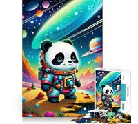 Rompecabezas de 1000 Piezas para Adultos Astronauta,Panda,Paisaje Espacial,Juego de Ensamblaje Ajustado,Juego de Concentración,Regalo Fácil,Tiempo Divertido,Arte Navideño (38x52cm)