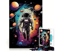 Rompecabezas de 1000 Piezas para Adultos Astronauta,Planetas Coloridos,Juego de construcción Limpio,Juego Divertido para Pensar,Tiempo de Juego Relajante,Actividad de cumpleaños (38x52cm)