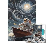 Rompecabezas de 1000 Piezas para Adultos Astronauta remando en un Bote Rompecabezas para Adolescentes Ideal para Pasar el rato en casa Lista de Deseos con Papá Noel cumpleaños