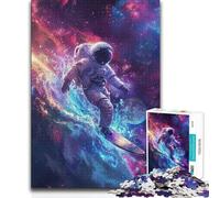 Rompecabezas de 1000 Piezas para Adultos, Astronauta surfeando en el Espacio, Juego Educativo Familiar, Ideas de Regalo educativas, 38x52cm (1000 Piezas)