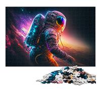 Rompecabezas de 1000 Piezas para Adultos Astronauta surfeando en la Estrella decoración de Pared Regalo de cumpleaños Arte Mural (tamaño 75 x 50 cm)