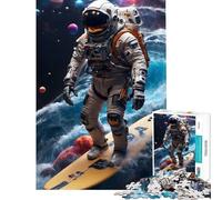 Rompecabezas de 1000 Piezas para Adultos Astronauta Surfista en el Espacio Ideal para cumpleaños y Navidad Un desafío difícil Juegos educativos para Mayores de 14 años (38x26cm)