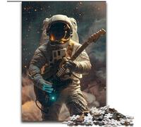 Rompecabezas de 1000 Piezas para Adultos, Astronauta Tocando la Guitarra, Apto para Mayores de 14 años, Juegos educativos, Regalos de Amigo Secreto (tamaño 26x38cm)
