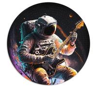 Rompecabezas de 1000 Piezas para Adultos Astronauta Tocando la Guitarra Rompecabezas Redondo de 1000 Piezas para Adultos diversión Familiar,Juegos de Fiesta y Regalos de cumpleaños