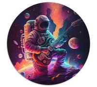 Rompecabezas de 1000 Piezas para Adultos,Astronauta Tocando la Guitarra,Rompecabezas Redondos de 1000 Piezas para Adultos,Regalo de desafío Mental,Actividad educativa para Adolescentes,(67,5x67,5cm)