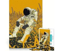 Rompecabezas de 1000 Piezas para Adultos Astronauta Tomando un Descanso Diseño de Corte preciso Divertido Juego Mental Regalo Ideal para Relajarse y divertirse Regalo de cumpleaños (38x26cm)