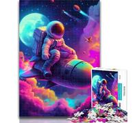 Rompecabezas de 1000 Piezas para Adultos: astronautas en Cohete Un Juego desafiante para Todos, para Mujeres y Hombres 26x38cm