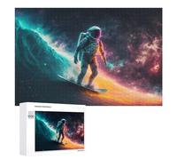 Rompecabezas de 1000 piezas para adultos, astronautas, surfeando en el espacio, para adultos, juegos relajantes, regalos para mujeres, regalos únicos para cumpleaños y Navidad, 1000 piezas