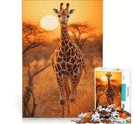 Rompecabezas de 1000 Piezas para Adultos: Atardecer, Animales Salvajes, decoración de Pared, Juego para la interacción Entre Padres e Hijos, cumpleaños 50x75cm