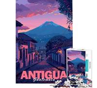 Rompecabezas de 1000 Piezas para Adultos Atardecer en Antigua Guatemala Desafío Educativo Carrera de Velocidad Manual Juego de ingenio para Mayores de 14 años (50x75cm)