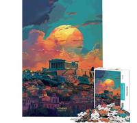 Rompecabezas de 1000 Piezas para Adultos Atardecer en Atenas Grecia Actividades Divertidas en casa para Disfrutar en Familia Juego Imposible para Mayores de 14 años Juego de Rompecabezas Disponible