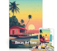 Rompecabezas de 1000 Piezas para Adultos: Atardecer en Bocas del Toro, decoración de Pared, dificultad Alta, cumpleaños y Navidad 38x52cm