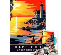 Rompecabezas de 1000 Piezas para Adultos Atardecer en Cape Cod Massachusetts Juguetes adictivos para Cultivar la Paciencia Juego Educativo Actividades Familiares Obra de Arte Regalo Ideal (50x75cm)