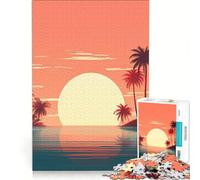 Rompecabezas de 1000 Piezas para Adultos Atardecer en el Horizonte Juguete Educativo Ideal para Relajarse intelectualmente un Gran Regalo para los Amantes de los Videojuegos 38x52cm