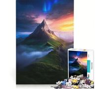 Rompecabezas de 1000 Piezas para Adultos Atardecer en la Cima de una montaña Juego Imposible Actividades Divertidas para Hacer en casa Ideal para Decorar el Escritorio 38x26cm