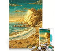 Rompecabezas de 1000 Piezas para Adultos Atardecer en la Costa Dorada, Juguetes para armar, Ensamblaje de Patrones, Colección de Artistas, Bellas Artes 38x52cm