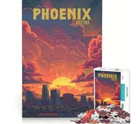 Rompecabezas de 1000 Piezas para Adultos Atardecer en Phoenix Arizona Juego práctico para divertirse en Familia cumpleaños y Navidad 50x75cm
