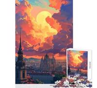 Rompecabezas de 1000 Piezas para Adultos Atardecer en Viena Austria Juguetes antiestrés Regalo de cumpleaños Juego de ingenio Potencia el Amor en Pareja tamaño 38x26cm